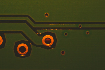Electronic circuit board abstract background. computer motherboard close up. micro elements of...
