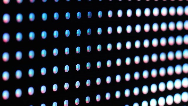 Bright colored LED SMD video wall with high saturated patterns - close up 4k video