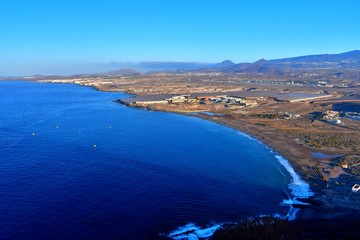 the sun rises on the beach of La Tejita, Granadilla de Abona