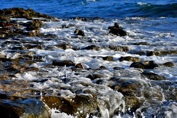 El Medano, rocks and puddles at low tide