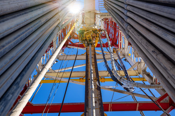 Oil Drilling Derrick with Top Drive, Drill Pipe, Kelly Hose For Oil and Gas Exploration