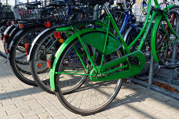 Fahrräder in der Fahrradstation am Bahnhof Kempen
