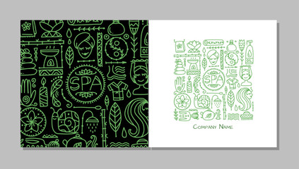 Book cover design. Spa salon background
