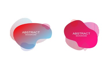 Set of abstract modern fluid graphic elements. Dynamical colored forms and line. Gradient abstract banners with flowing liquid shapes. Template for the design of a logo, flyer or presentation