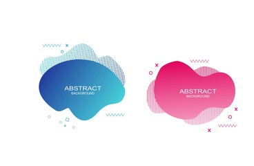 Set of abstract modern fluid graphic elements. Dynamical colored forms and line. Gradient abstract banners with flowing liquid shapes. Template for the design of a logo, flyer or presentation