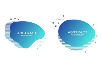 Naklejka premium Set of abstract fluid graphic elements. Dynamical colored forms and line. Gradient abstract banners with flowing liquid shapes. Template for the design of a logo, flyer or presentation