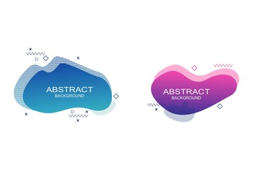 minimal liquid banner shape background set. Geometric gradients abstract banners with flowing liquid shapes. Template for the design of a logo, flyer or presentation background. Vector illustration