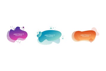 minimal liquid banner shape background set. Geometric gradients abstract banners with flowing liquid shapes. Template for the design of a logo, flyer or presentation background. Vector illustration