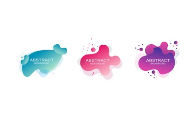 minimal liquid banner shape background set. Geometric gradients abstract banners with flowing liquid shapes. Template for the design of a logo, flyer or presentation background. Vector illustration