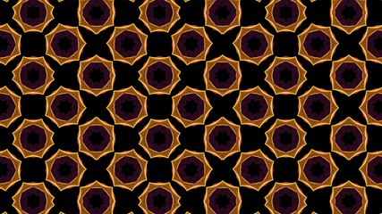 Patterns formed by flowers or stars that repeat. Digital abstract art. Colorful circular shape