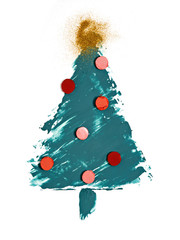 Stencil of a Christmas tree.