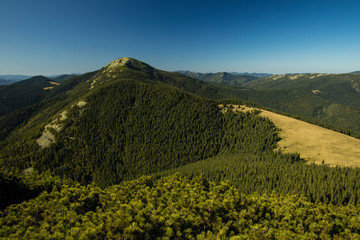 Obraz premium highland lonely peak hiking destination Carpathians mountains in Ukraine travel life style concept landscape photography 