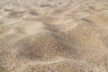 Close-up beach sand in the summer.Dune-shaped .Desert.