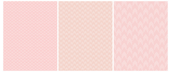 Abstract Geometric Seamless Vector Prints. White Arrows Isolated on a Blush Pink Background. Lovely Canvas Style Repeatable Vector Design Ideal for Fabric, Textile, Wraping Paper.  