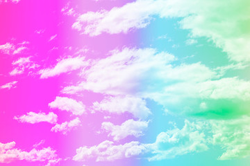 fresh sky colorful and cloudy pink purple green and blue concept bright pastels unicorn background