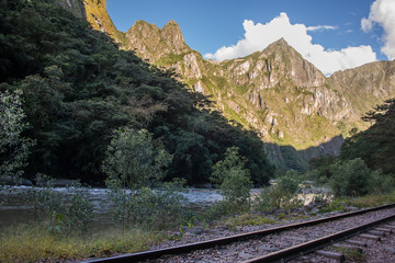 Fototapeta premium Railway to Aguascalientes in Peru