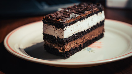 Cherry Chocolate Cake served on a plate