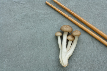 Brown shimeji mushrooms.
