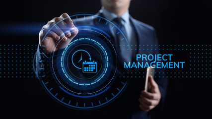 Project management Time Planning business concept on screen.