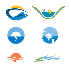 Nature, Water and swimming pool Icon collection (Vector Art)