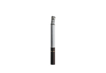 Closeup cigarette isolated on a white background , Black Filter. Brown Filter. Tobacco.