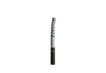 Closeup cigarette isolated on a white background , Black Filter. Brown Filter. Tobacco.