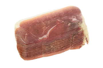 pork meat ham jamon slices isolated