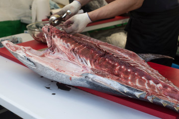 Dismantle of a tuna fish