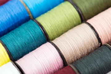 Colorful bobbin thread background