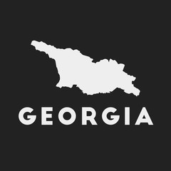 Obraz premium Georgia icon. Country map on dark background. Stylish Georgia map with country name. Vector illustration.