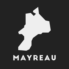 Mayreau icon. Island map on dark background. Stylish Mayreau map with island name. Vector illustration.