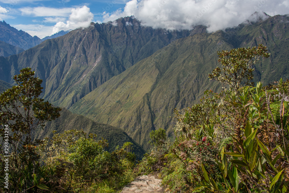 Wall mural andes. view from the machupicchu mountain