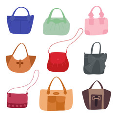 Set of fashion bags vector illustration