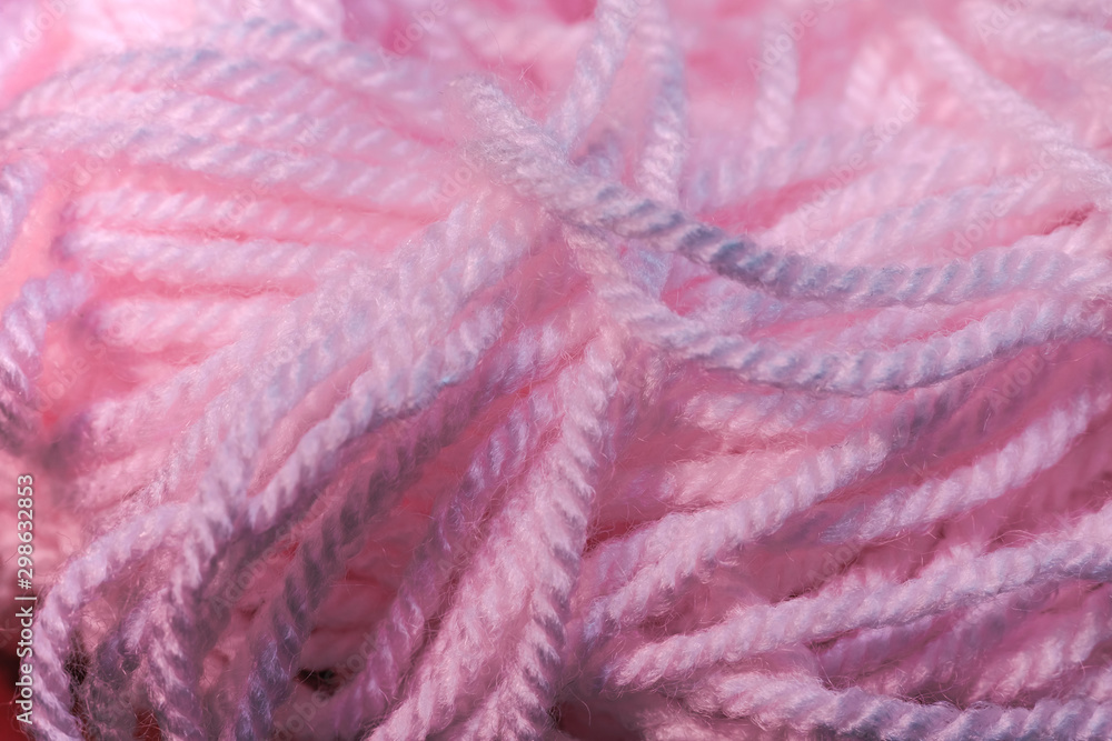 Poster close up beautiful tangle of pink thread background texture. macro photography view.