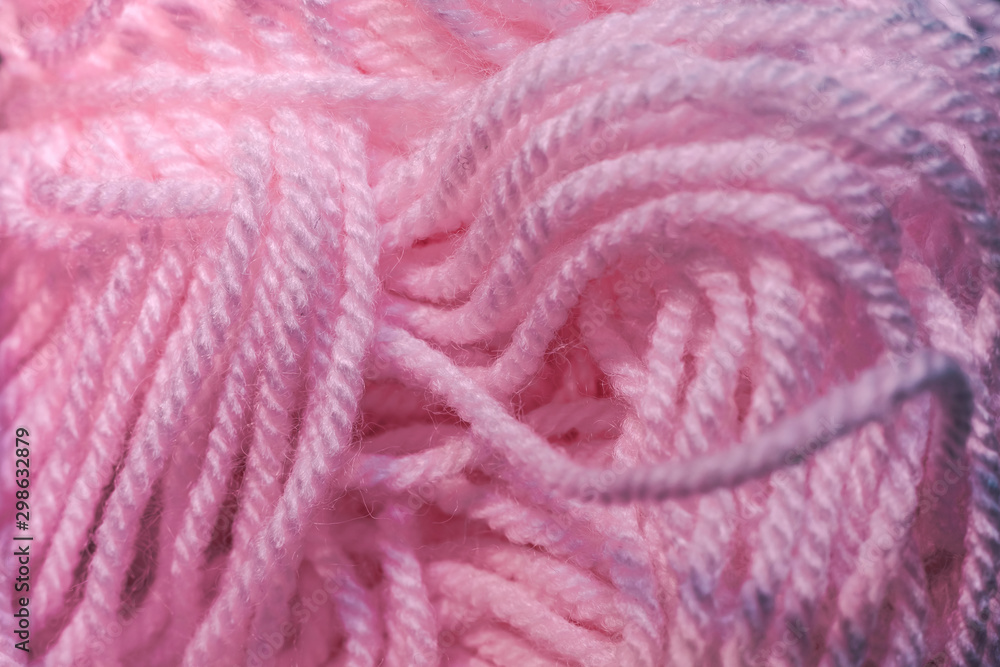 Poster close up beautiful tangle of pink thread background texture. macro photography view.