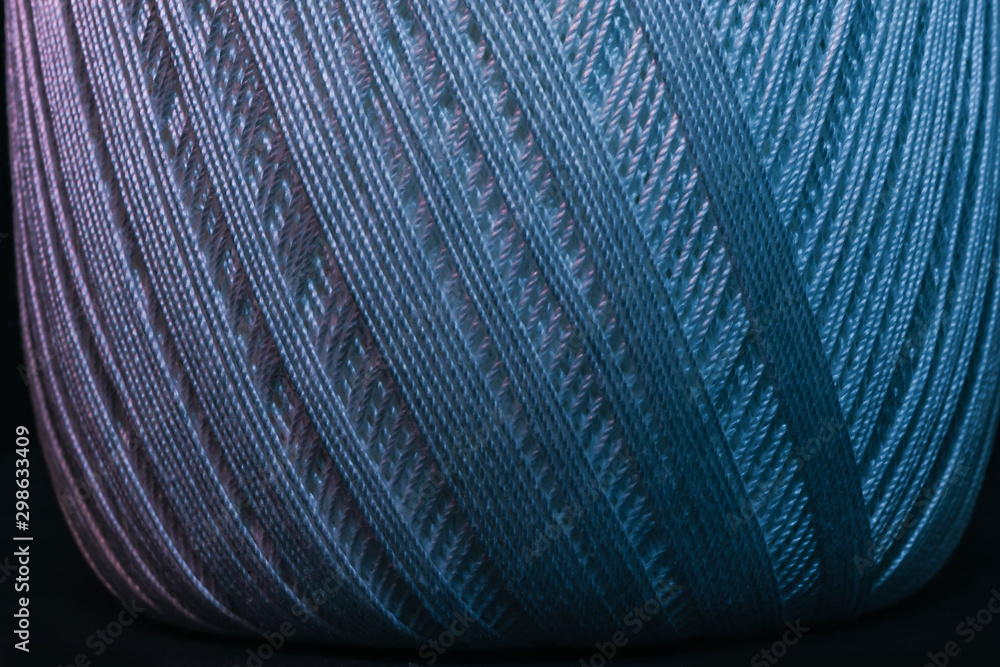Poster beautiful tangle of thread in red and blue light background texture.