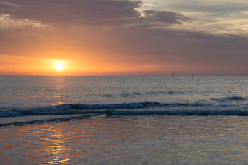 Anochecer en la playa