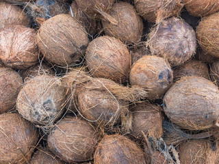 Coco, Dried Coconuts Background with Coconut Fruit Texture