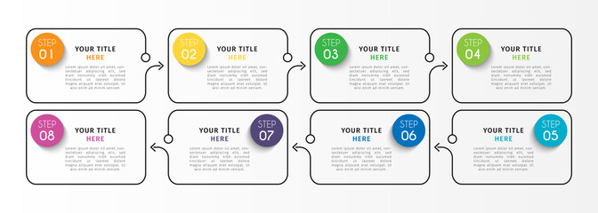 Business infographic element with 7 options, steps, number vector template design