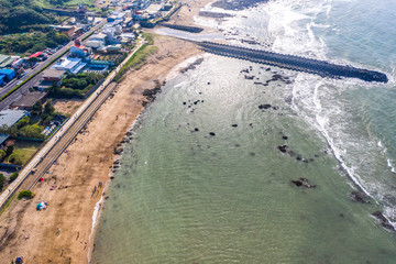 Repulse Bay[Qian Shui Wan] Aerial View - Taiwan North Coast , shot in Sanzhi District, New Taipei,...