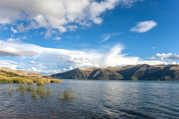 View of lagoon Pomacanchi in Peru
