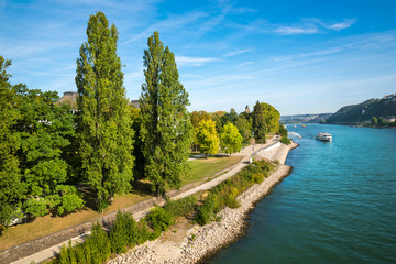 Koblenz Empress Augusta Rhine facilities. Rhineland-Palatinate, Germany, Europe