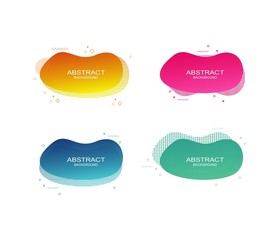 Set of modern fluid graphic elements. Dynamical colored forms and line. Gradient abstract banners with flowing liquid shapes. Template for the design of a logo, flyer or presentation