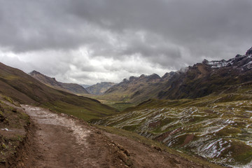 The road to the Rainbow Mountains in Peru
