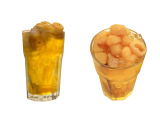 Water cooler in longan glass and white background
