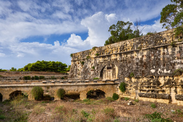 Fototapeta premium Faussebraye Wall of Floriana Lines in Malta