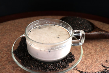 cup of sesame with milk 