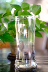 close up glass of water background