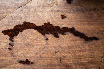 Fototapeta na wymiar Trace water from cup on wood texture, Abstract background, sign concept, Close up and macro shot