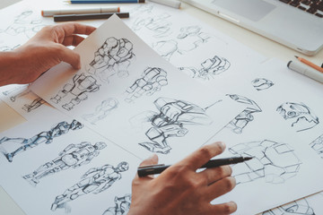 Animator designer Development designing drawing sketching development creating graphic pose...